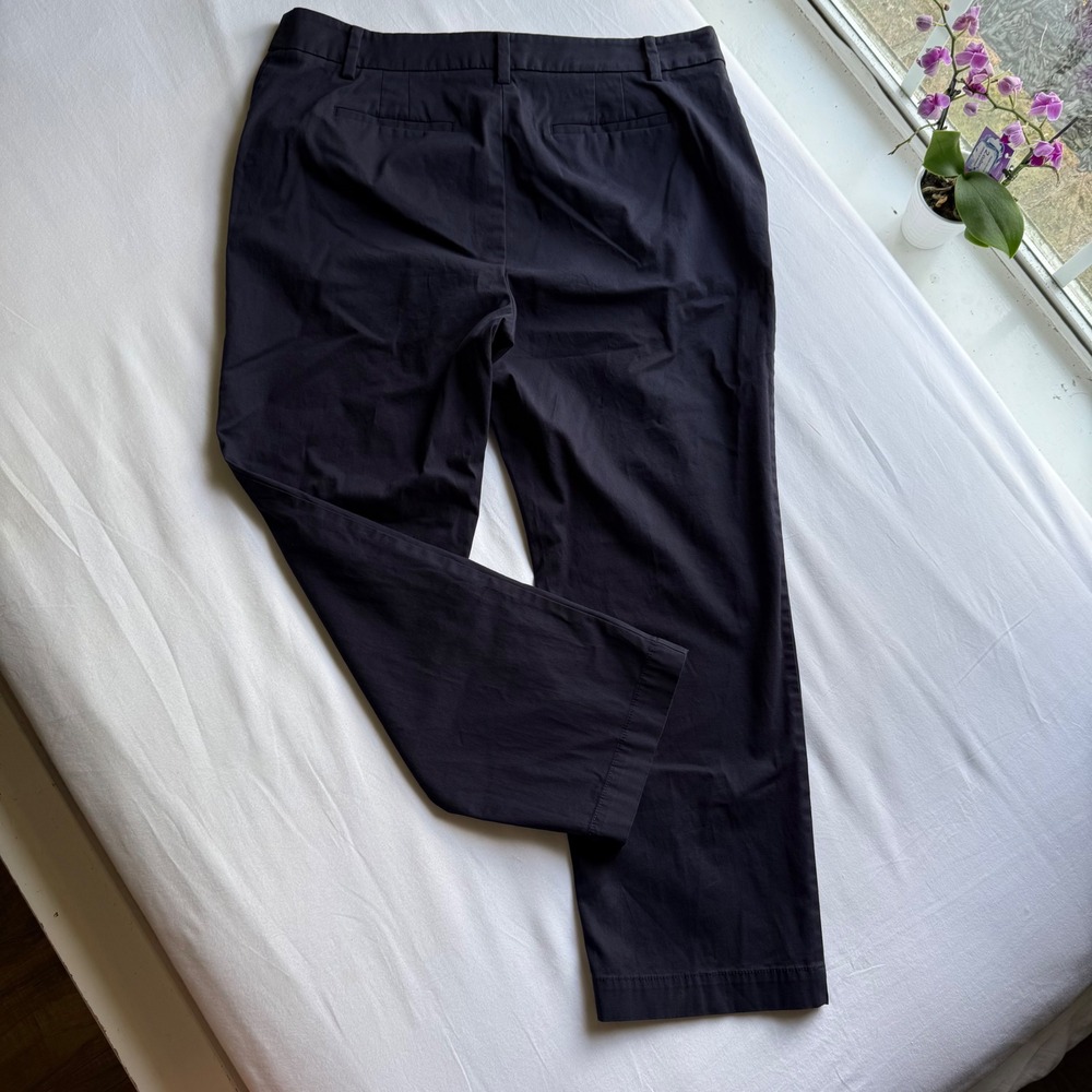 Talbots Navy Blue Straight Leg Perfect Chino Pants Size 16P Stretch Cotton